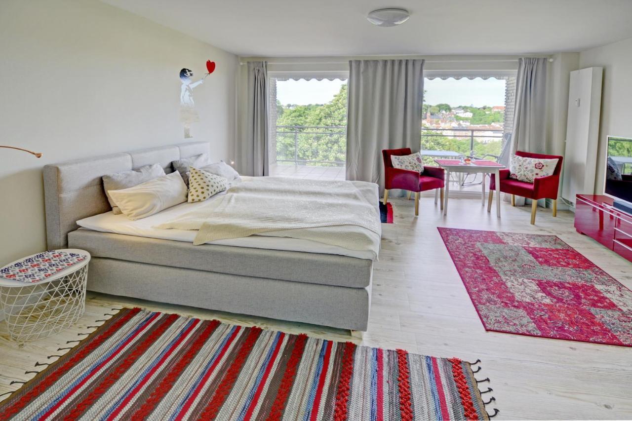 Fewo1846 - Flensview - Komfortables Studioapartment Mit Balkon Und Hafenblick Flensborg Eksteriør billede